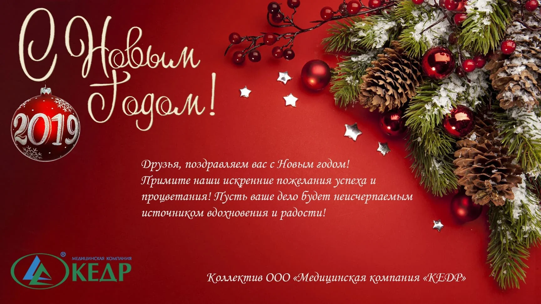 С наступающим Новым 2019 годом!!! Медицинское оборудование от компании 'Кедр'
